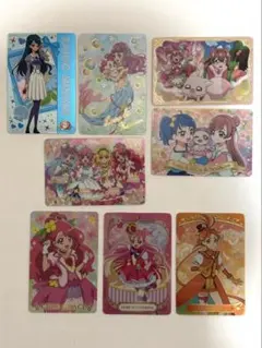 プリキュアシリーズキラキラカードグミのカード8枚セット