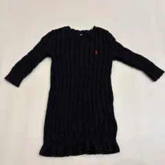 Ralph Lauren ネイビー ケーブル編み ワンピース 10-24M