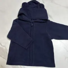 フリース ネイビー フード付き トレーナー