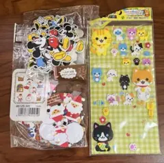 立体スポンジシール　サンタクロース、ミッキーマウス、にゃんこ