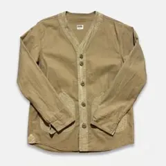 バーンズ コーデュロイ切替 ワークカーディガン ジャケット キャメル L 古着のサムネイル