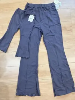 【テータテート】フレアパンツ ママコラボ　親子リンク 95サイズ 大人Ｌサイズ