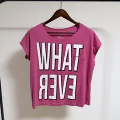 古着屋 Y2K ロゴプリント 半袖 Tシャツ ピンク S ポケット付き