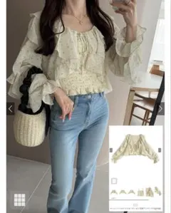 GRL キャミソール×フリルカーディガン花柄アンサンブル