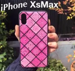 ピンク　 グリッターiPhoneXsMaxケース　モロッコタイル　メンズのサムネイル