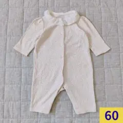 ラルフローレン　3M 60　コットン小花柄ロンパース　フリル襟付き　#432