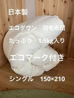 【エコダウン使用】寒冷地仕様　羽毛布団　シングル　150×210 ホテル仕様無地のサムネイル