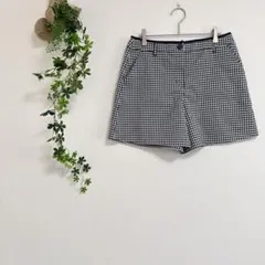 ［23区golf］ギンガムチェック ショートパンツ（L）ネイビー　ゴルフウェア