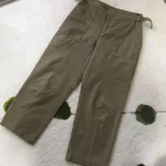 [ADEM ET ROPE] カーキ ワークパンツ ウエスト調整可能 サイズ３８