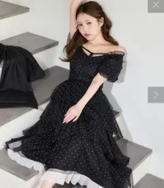 Black Ribbon Collection】バックリボンティアードワンピース - メルカリ