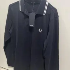 FREDPERRY紺色長袖ポロシャツSフレッドペリー