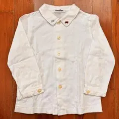 familiar ホワイト ボタン付きシャツ