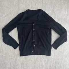 ユニクロ　UNIQLO カーディガン　ブラック　M　メンズ　プレミアムコットン