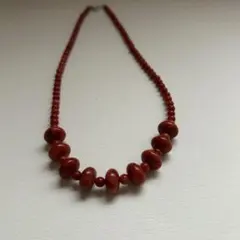 希少品 未使用】本珊瑚 赤珊瑚 ネックレス 長さ:49.5cm珠:5mm（約 