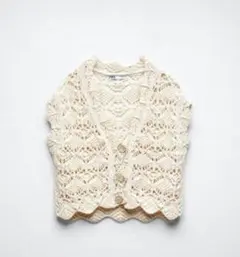 【新品タグ付き】ZARA ザラ オープンニットベスト S