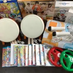 4★任天堂　Wii/Wii U太鼓の達人タタコン他&ソフト　多人数わいわいセット
