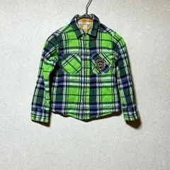 BABYDOLL 緑 長袖シャツ 100サイズ相当 薄手チェック柄 カジュアル