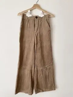 キャメル コーデュロイ ワイドパンツ