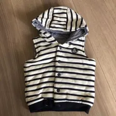 プチバトー ボーダーダウンベスト　12m/74cm