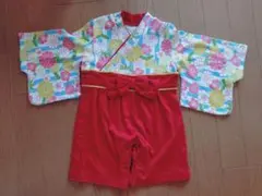 赤いリボン付き和風着物