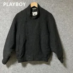 PLAYBOYダークグレー リブ編みジャケットのサムネイル