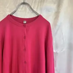 UNIQLO UVカットジャージークルーネックカーディガン サイズL ピンク