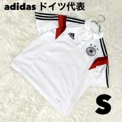 極美品 adidas アディダス ドイツ代表 ポロシャツ 鹿の子 ホワイト Sのサムネイル