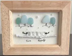 シーグラスアート　シマエナガ　ホワイト　北欧　仲間