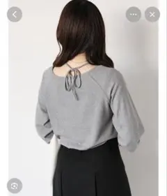 【ehka sopo】バックリボンカットソー　グレーのサムネイル