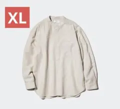 ユニクロ コットンリネン スタンドカラーシャツ XL