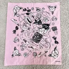 美品✨ シャネル スカーフ ハンカチ カメリア 鞄 ピンク レディース