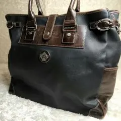 オロビアンコ トートバッグ A4可 裏地総柄 レザー×PVC イタリア製 希少