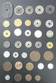 M1533【古銭まとめ　江戸時代～近代旧貨幣　天保通宝 寛永通宝 旧貨幣】のサムネイル