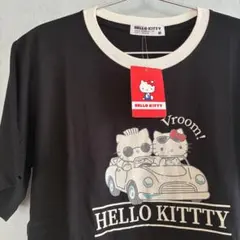 【新品タグ付き】サンリオ ハローキティ リンガーTシャツ M 黒 レトロプリント