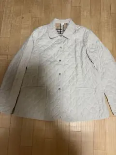 ホワイト キルティングジャケット チェック裏地