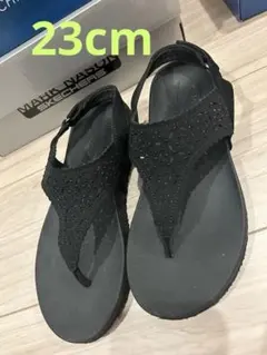 SKECHERS スケッチャーズ レディース トングサンダル ブラックのサムネイル