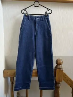 ★ユニクロ ワイドストレートデニムジーンズパンツW55★