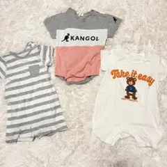 80 半袖ロンパース 3点セット 男女兼用　KANGOL他
