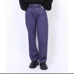 美品 プニュズ オーバーダイカラー デニムパンツ ジーンズ パープル L