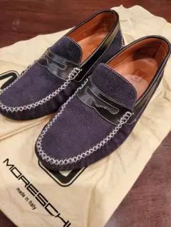 MORESCHI モレスキー ネイビー スエード モカシン サイズ5 希少