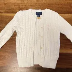 【美品】Polo Ralph Lauren ホワイト カーディガン 110