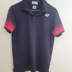 YONEX 吸汗速乾ポロシャツ M ネイビー/レッド