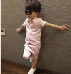 男の子 タキシード 4点セット 90cm ピンク