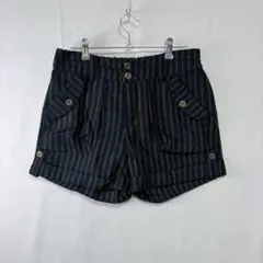 OLIVE des OLIVE ストライプ ショートパンツ L ネイビーのサムネイル