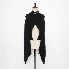 美品 ディーゼル 変形ニットポンチョ ノースリーブカーディガン 黒XS*OD76