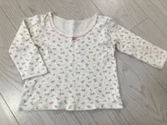 100 長袖肌着 花柄 西松屋 女の子 子供服 下着 綿100 コットン リボン