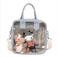 クリアバッグ　水色　推し活バッグ　痛バッグ　ショルダーバッグ　推し活　透明