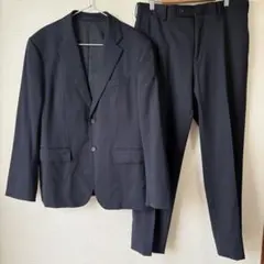ユニクロ ストレッチウールジャケット セットアップ ネイビーL