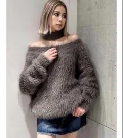 GYDA 2WAYシャギーチョーカーニットトップス