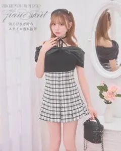 ミシェルマカロン 新品バックオープンチェックワンピース ⑩ - メルカリ